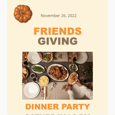 Friendsgiving Dinner Party Photo Invite
